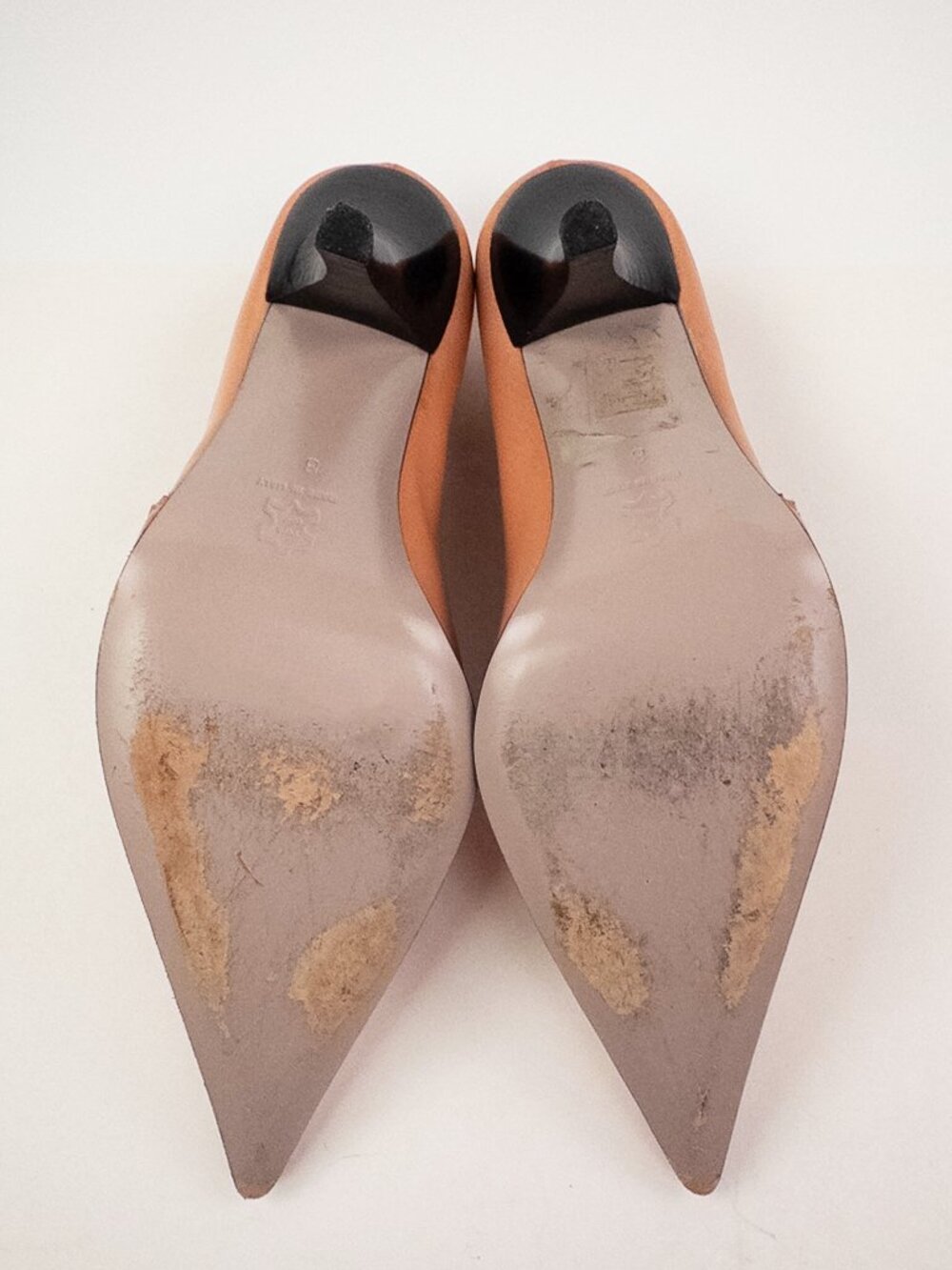 Italian Made Blush Nude Pointed Toe Pumps | Y2K Minimalist Sz 8 - Picture 9 of 12